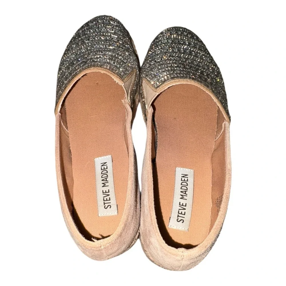 Steve Madden 7.5 Proud‎ Embellished Bling Espadrilles shoes Excellent!